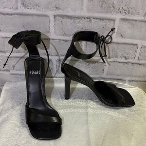 Pegabo Black Women's Heeled Sandals, size 37- or 6.5/7